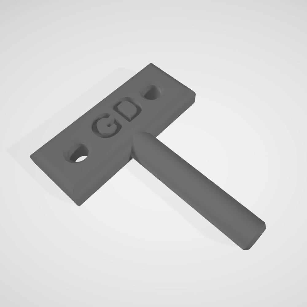 A wind-up clock key 3D print file