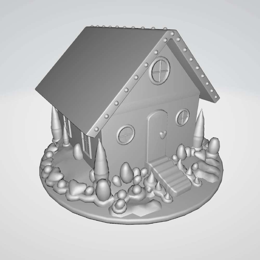 A gingerbread 3D model with no materials stored in the STL format