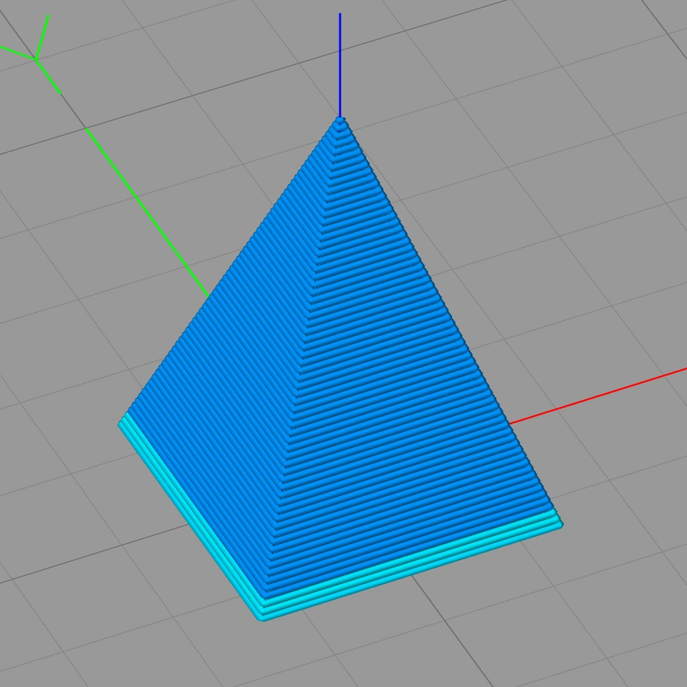 A pyramid GCODE file preview