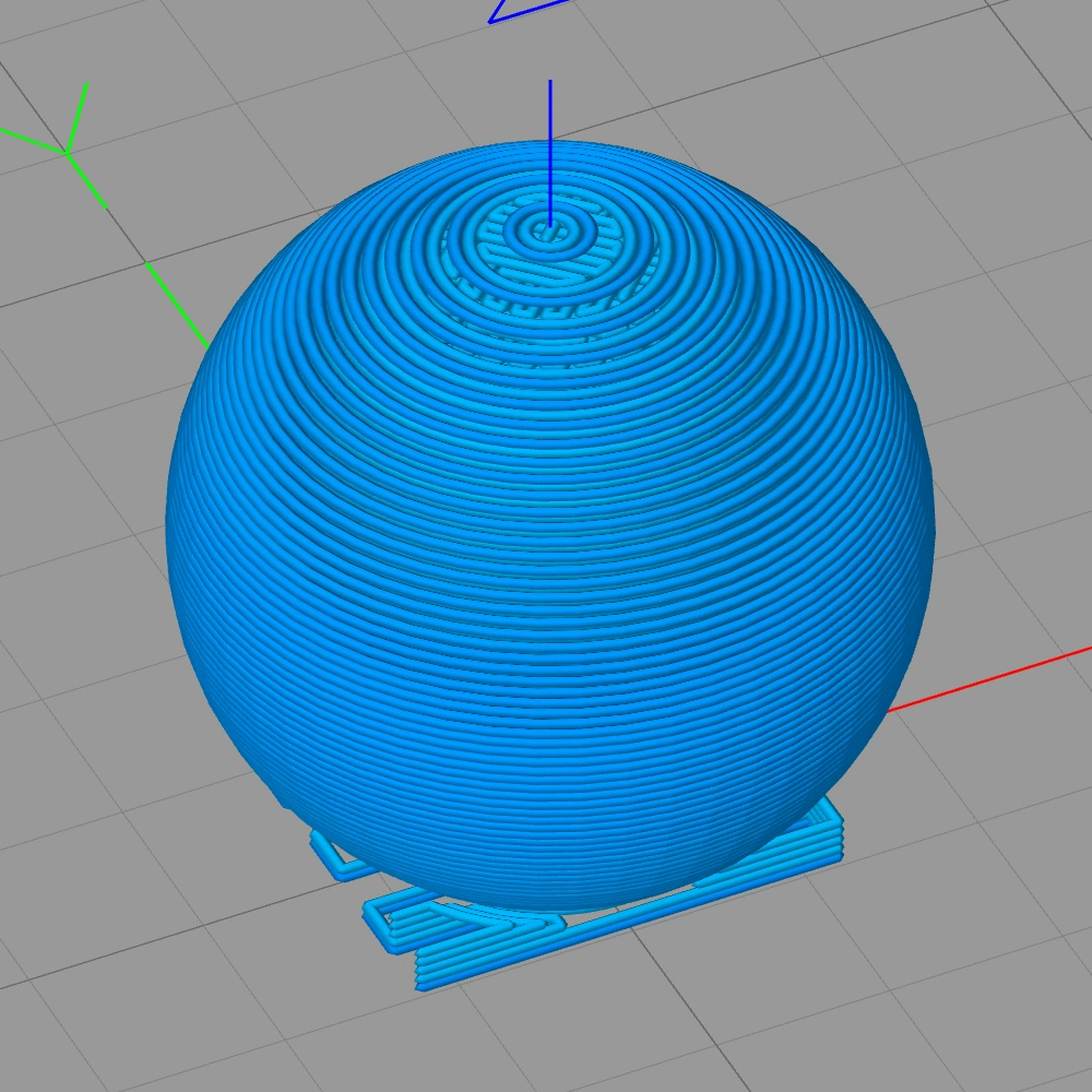 A sphere GCODE file preview
